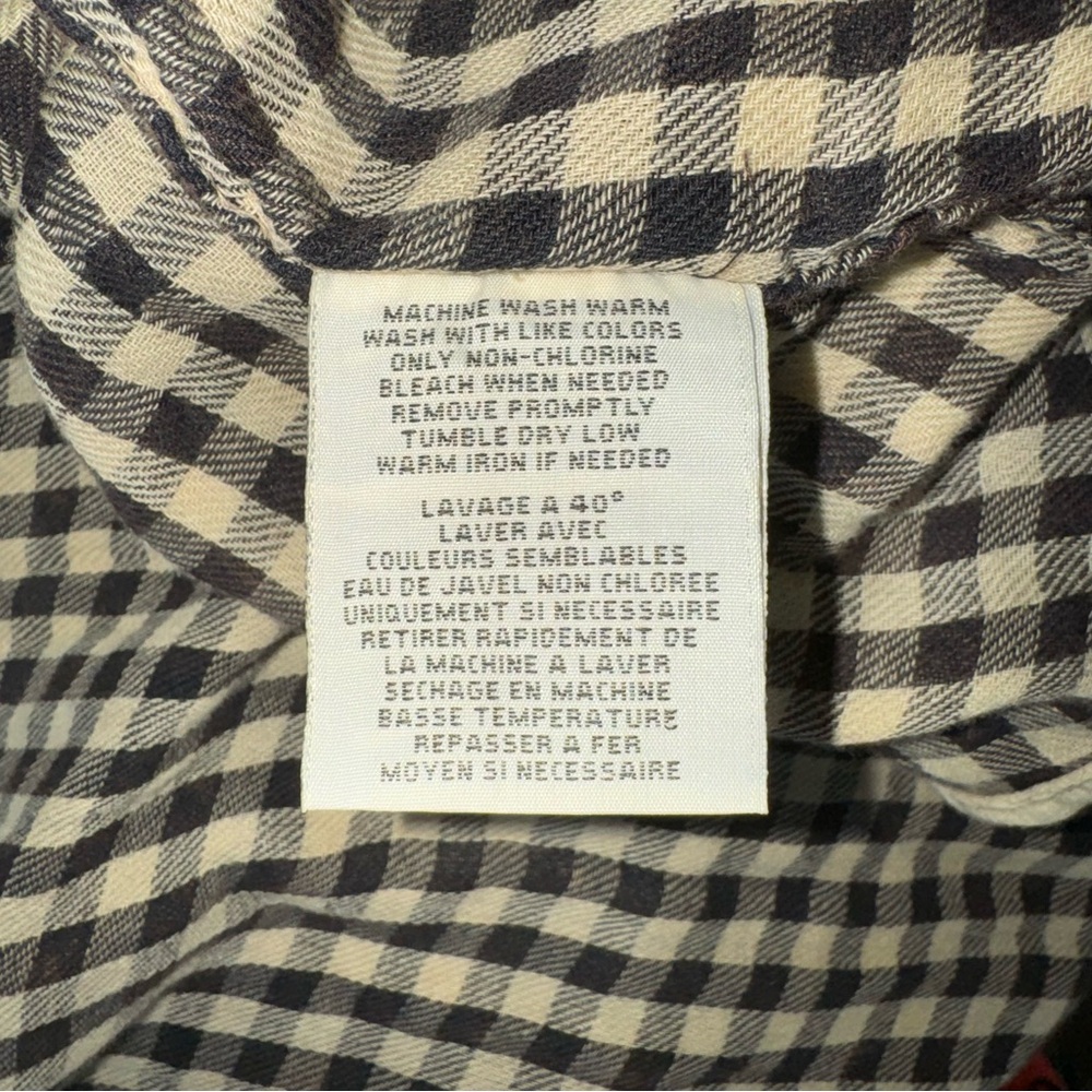 Denim & Supply Ralph Lauren Flannel Shirt Brown Cream XL TG 100% Cotton Men’s - Picture 6 of 7